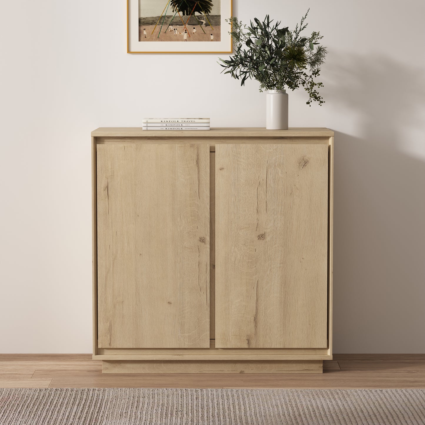 Sideboard Cabinet Buffet Cabinet with Storage with Adjustable Shelves and Handle-Free Design Suitable for Kitchens,Hallway,and Living Rooms