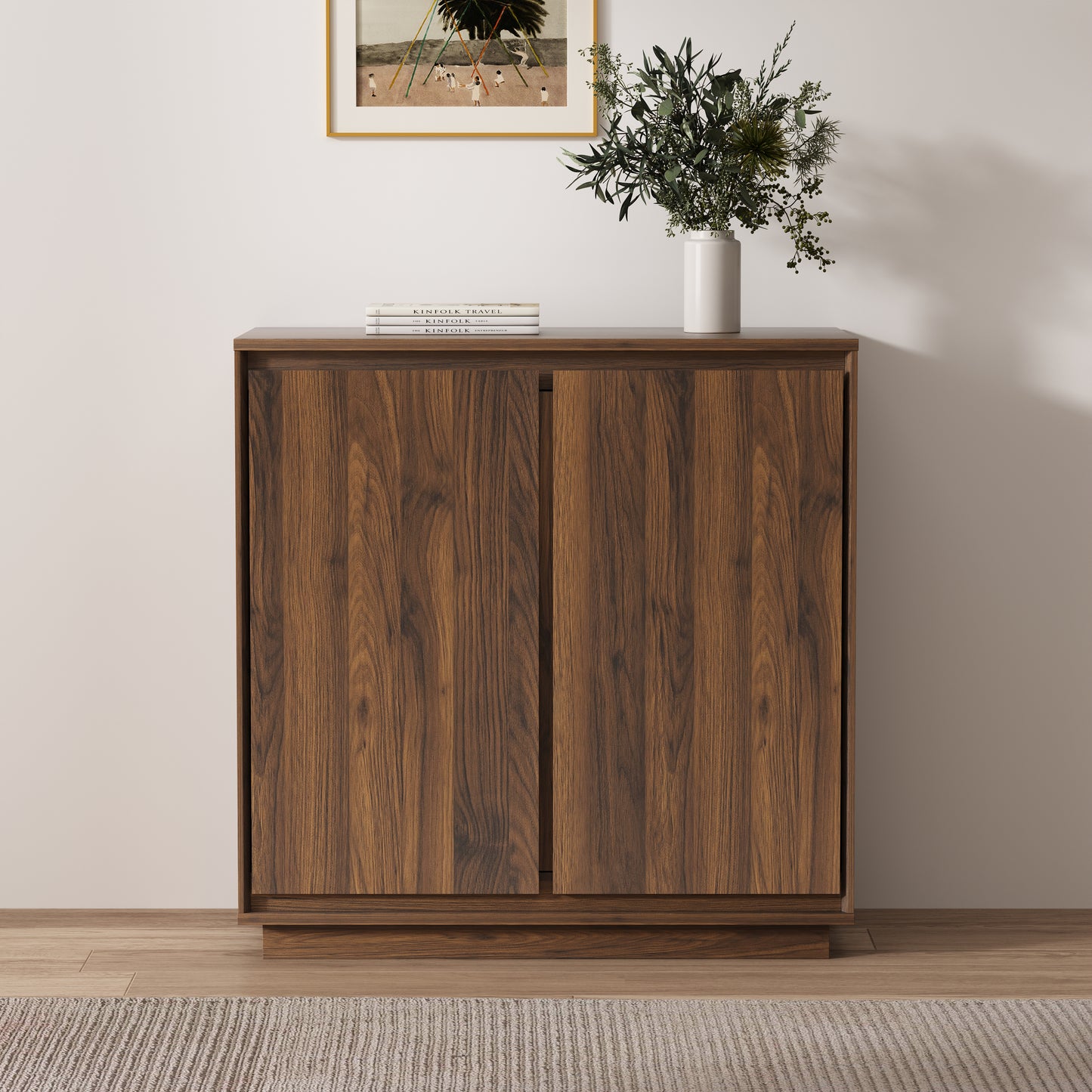 Sideboard Cabinet Buffet Cabinet with Storage with Adjustable Shelves and Handle-Free Design Suitable for Kitchens,Hallway,and Living Rooms