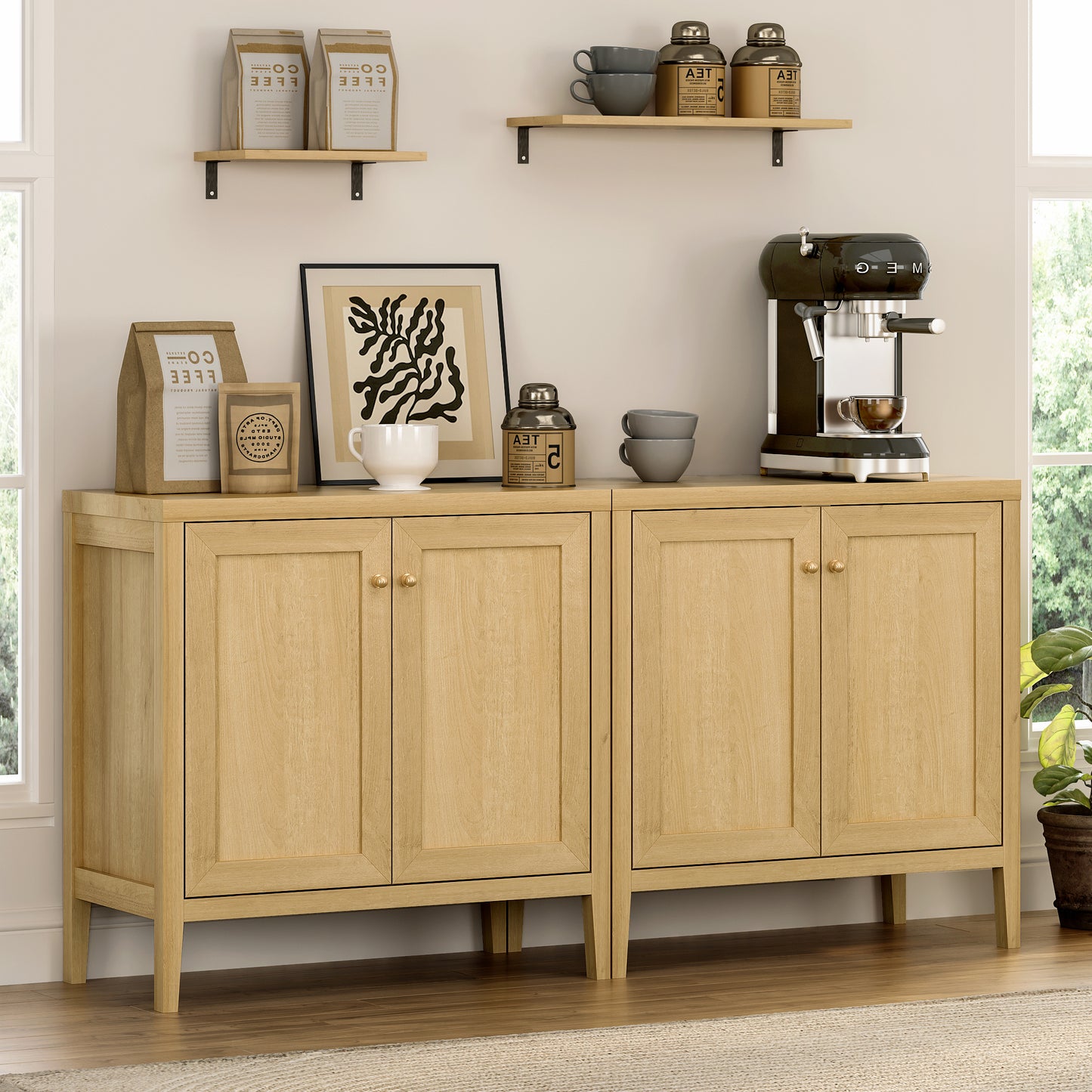 Modern Buffet Cabinet with Storage Sideboard Cabinet 3Pcs Wood cabinets for Kitchen,Living Room,Hallway