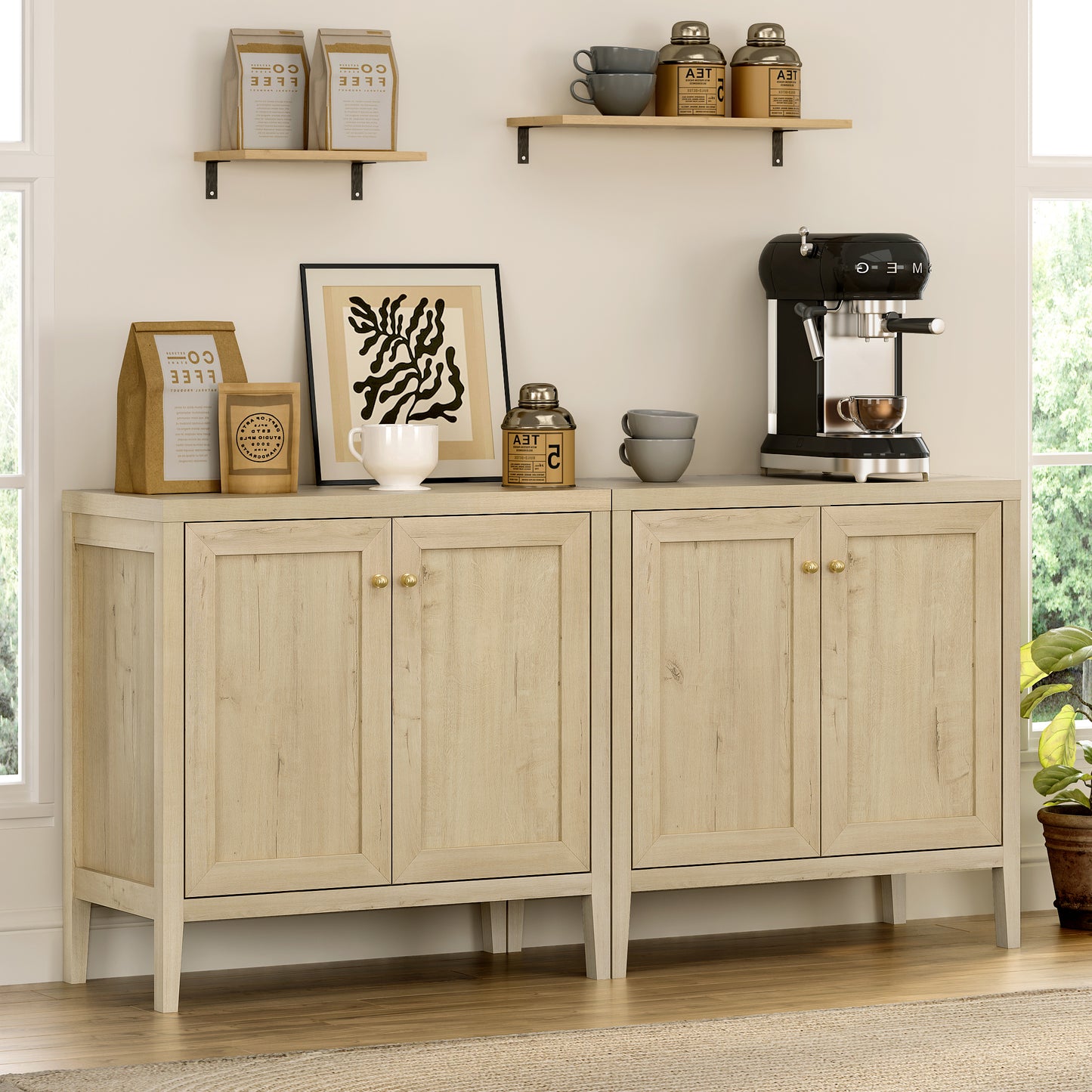 Modern Buffet Cabinet with Storage Sideboard Cabinet 3Pcs Wood cabinets for Kitchen,Living Room,Hallway