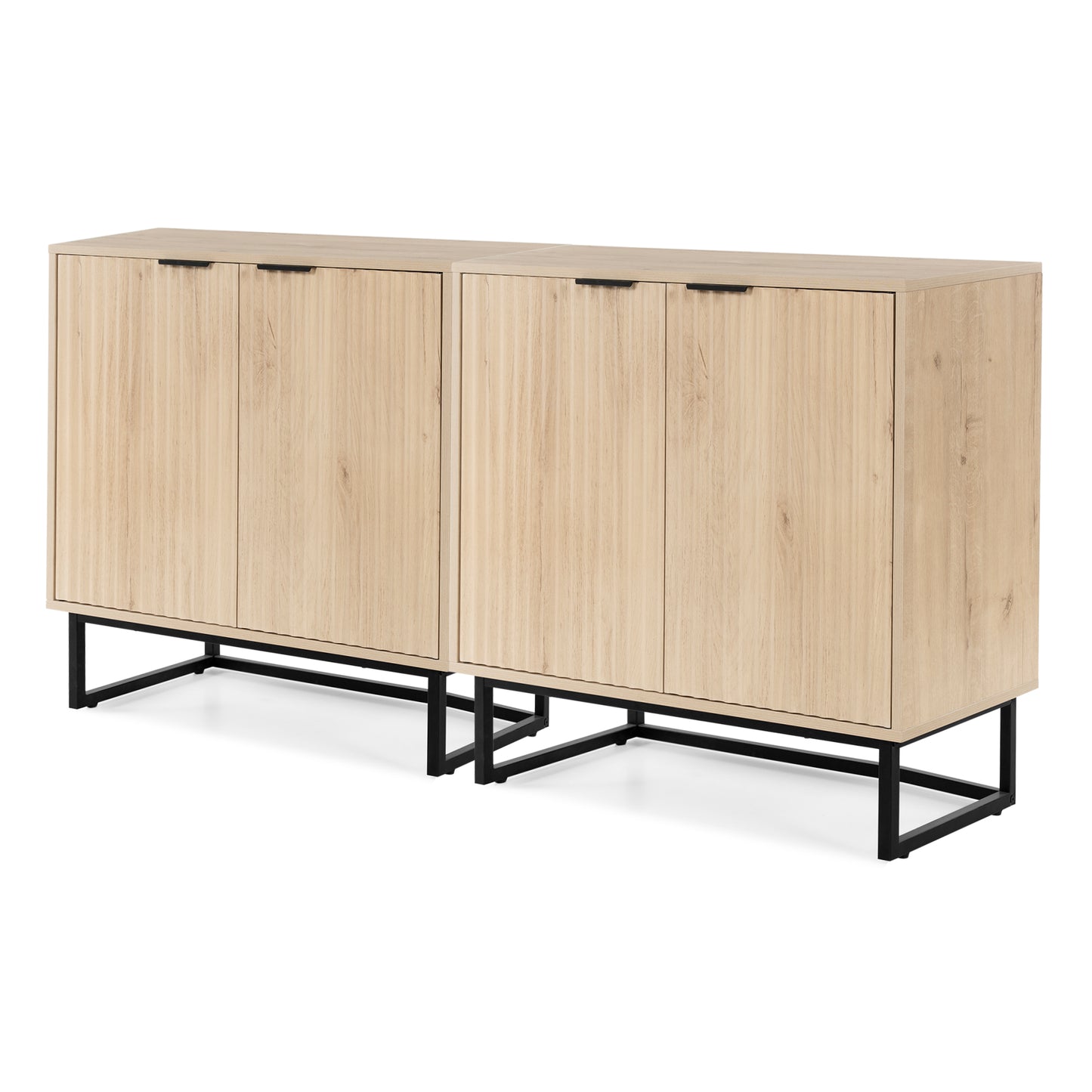 Fluted Storage Cabinet,Sideboard Buffet Cabinet with Adjustable Shelves,Multifunctional Console Table with Storage Credenza Accent Cabinet for Living Room, Dining Room, Hallway