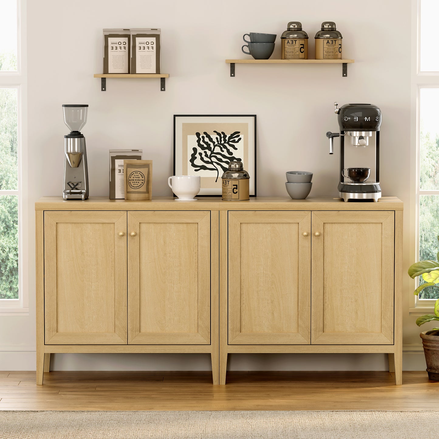 Modern Buffet Cabinet with Storage Sideboard Cabinet 3Pcs Wood cabinets for Kitchen,Living Room,Hallway
