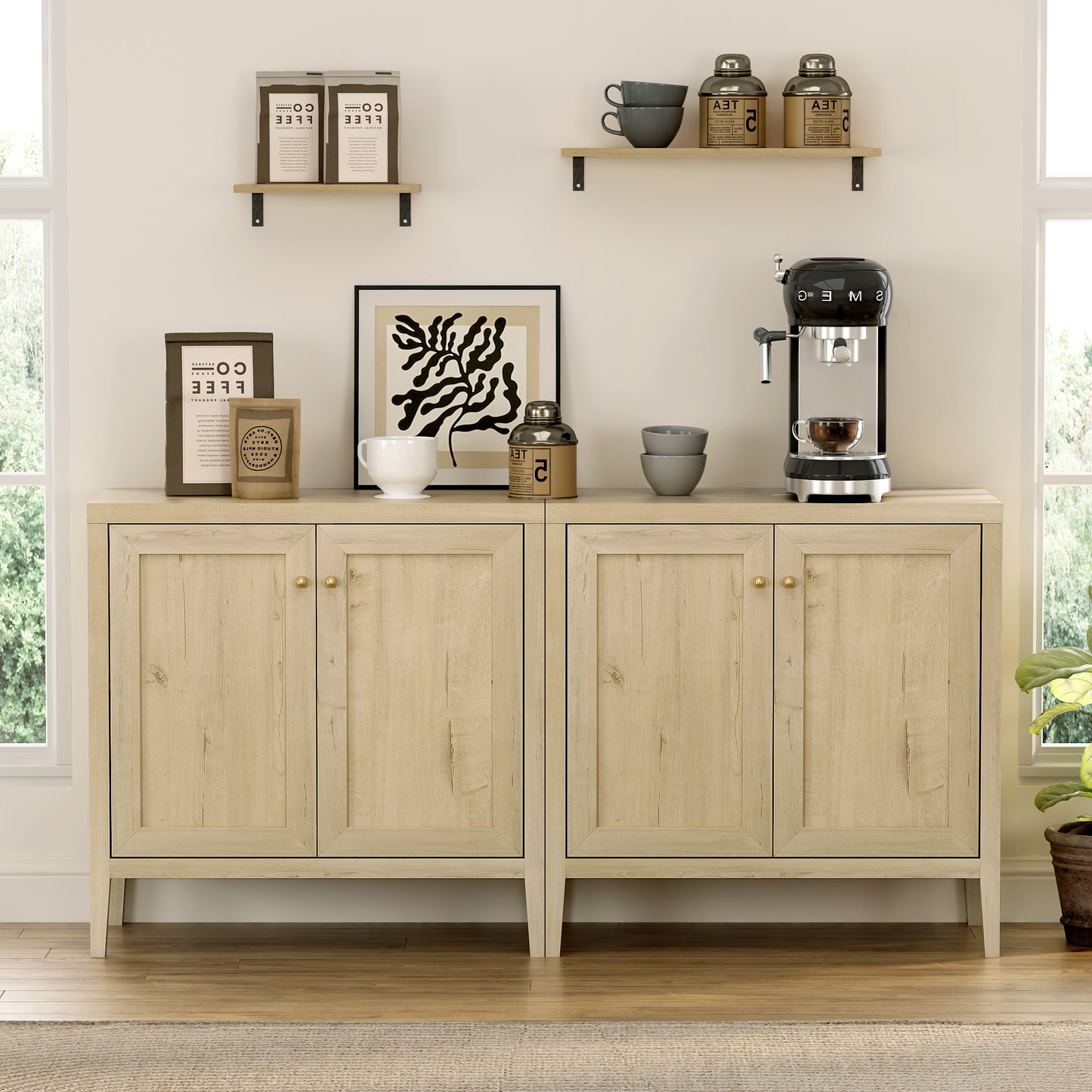 Modern Buffet Cabinet with Storage Sideboard Cabinet 3Pcs Wood cabinets for Kitchen,Living Room,Hallway