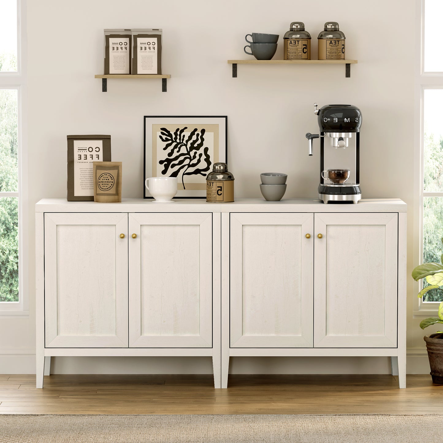 Modern Buffet Cabinet with Storage Sideboard Cabinet 3Pcs Wood cabinets for Kitchen,Living Room,Hallway