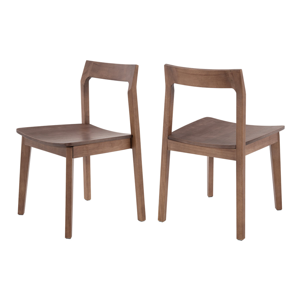 Wood Dining Chairs, Modern Kitchen Room Chairs with Curved Back Armless Accent Chair for Dining Room