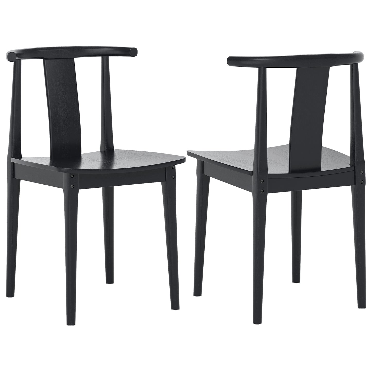 Wood Dining Room Chairs Set of 2, Mid Century Modern Kitchen Chairs Wishbone Chair with Curved Back Armless Accent Chair for Living Room Restaurant
