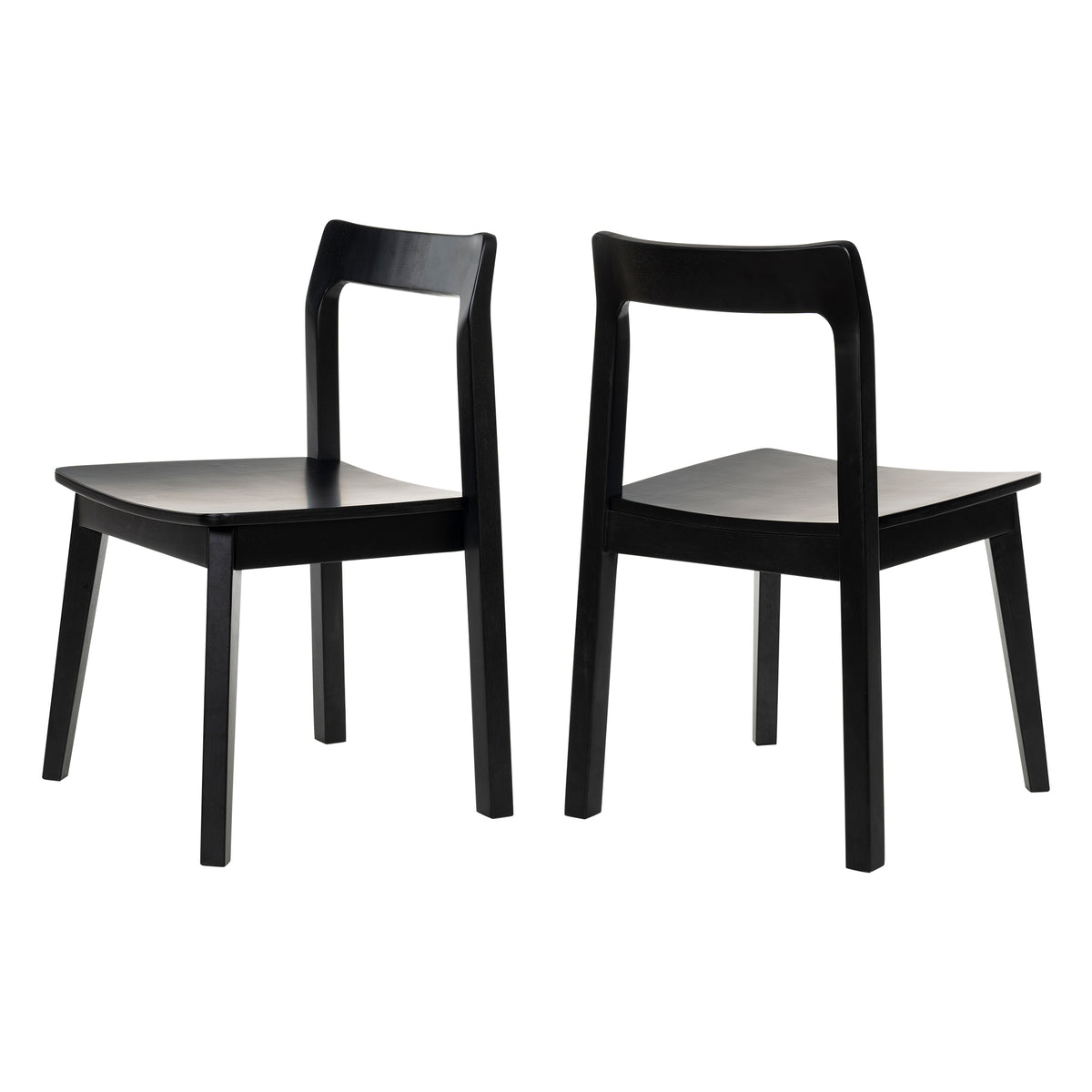 Wood Dining Chairs, Modern Kitchen Room Chairs with Curved Back Armless Accent Chair for Dining Room