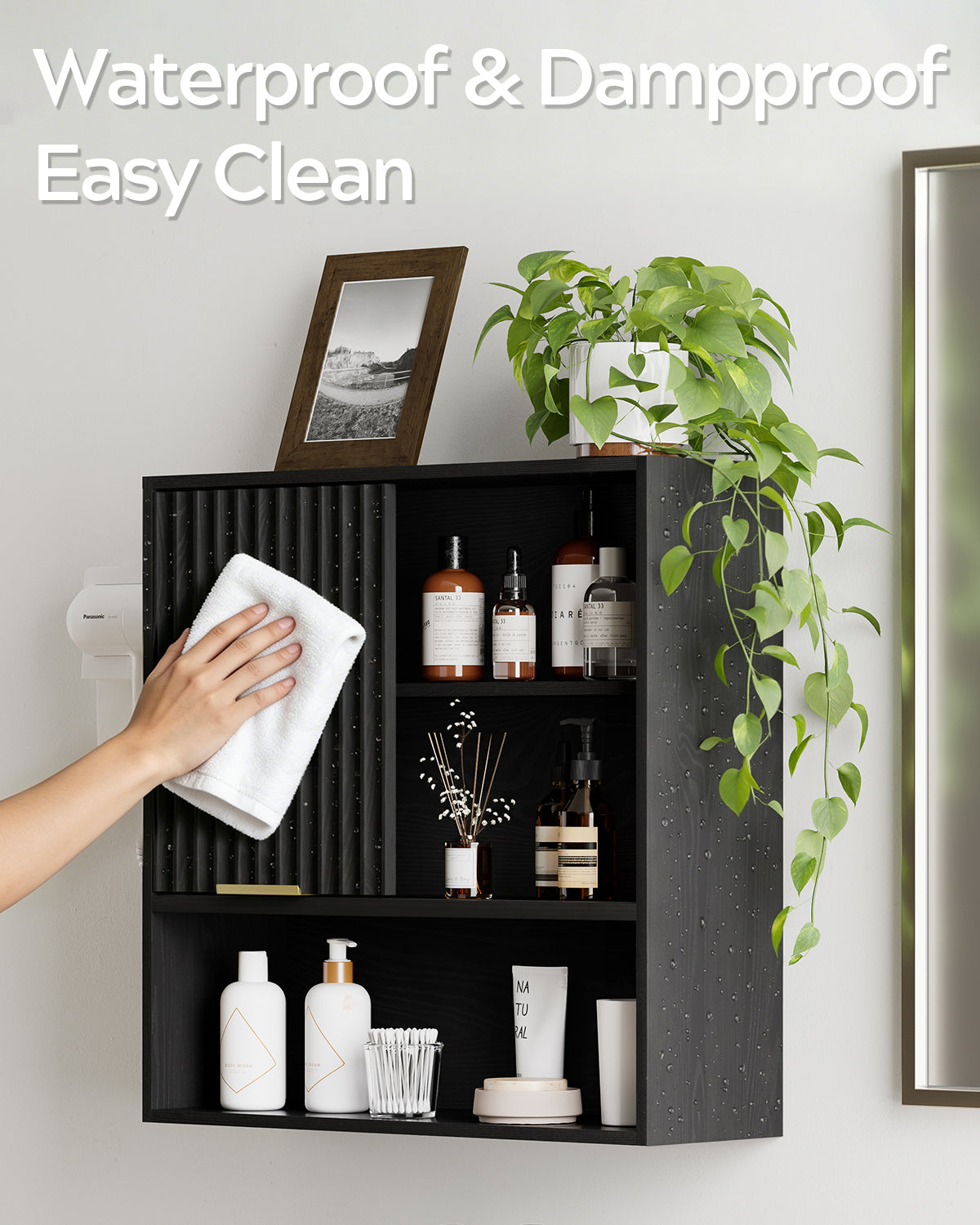 Square Medicine Cabinet Bathroom Wall Cabinet for Kitchen Square Bathroom Storage Cabinet for Laundry, Kitchen, Adjustable Shelves, Easy Install, Engineered Wood, Water Resistance