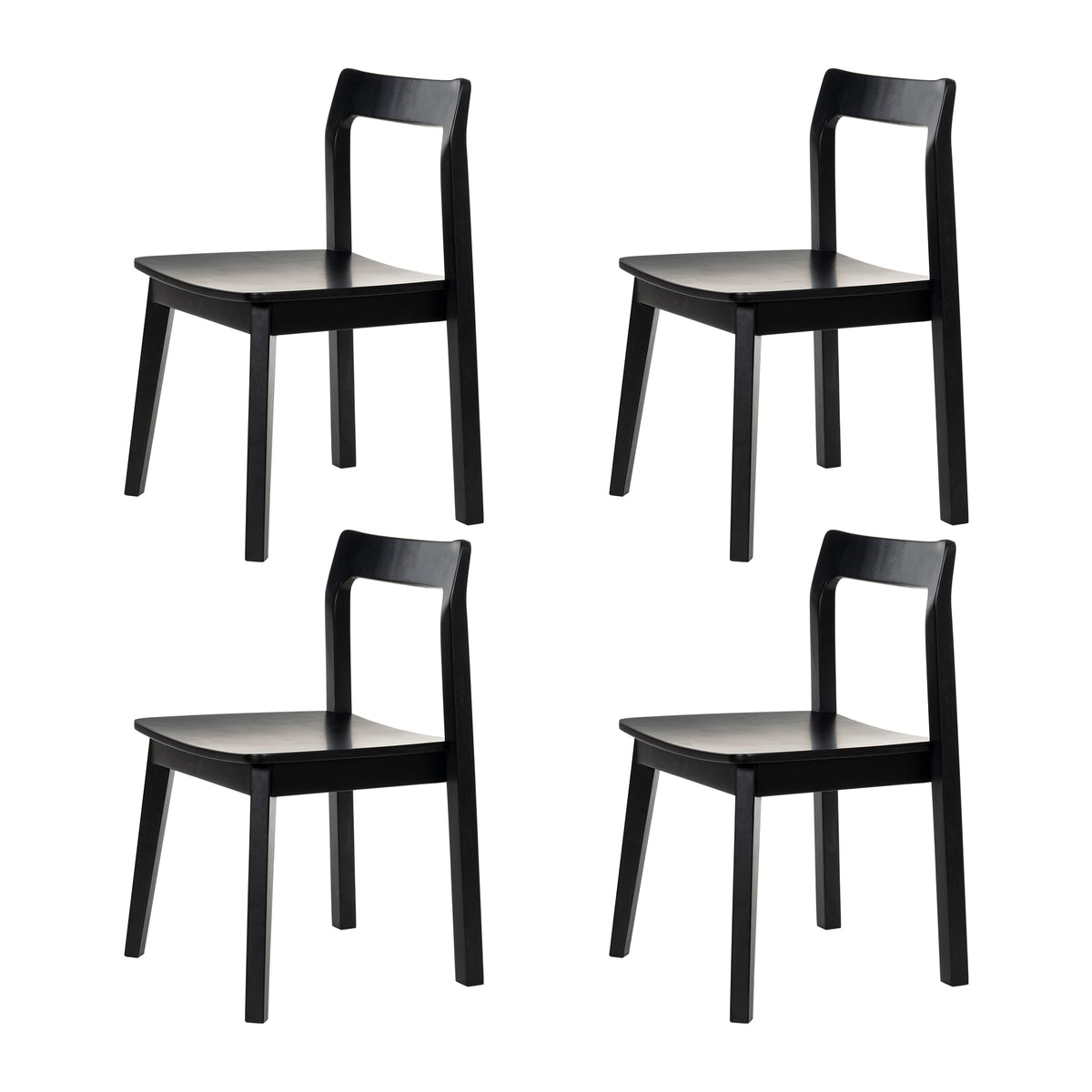 Wood Dining Chairs, Modern Kitchen Room Chairs with Curved Back Armless Accent Chair for Dining Room