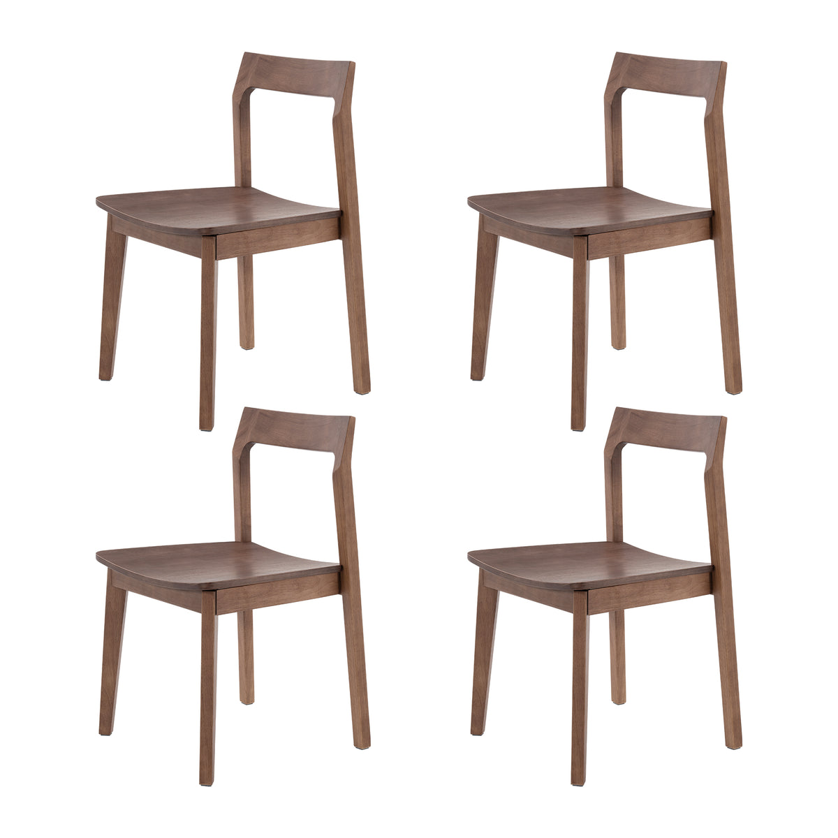 Wood Dining Chairs, Modern Kitchen Room Chairs with Curved Back Armless Accent Chair for Dining Room