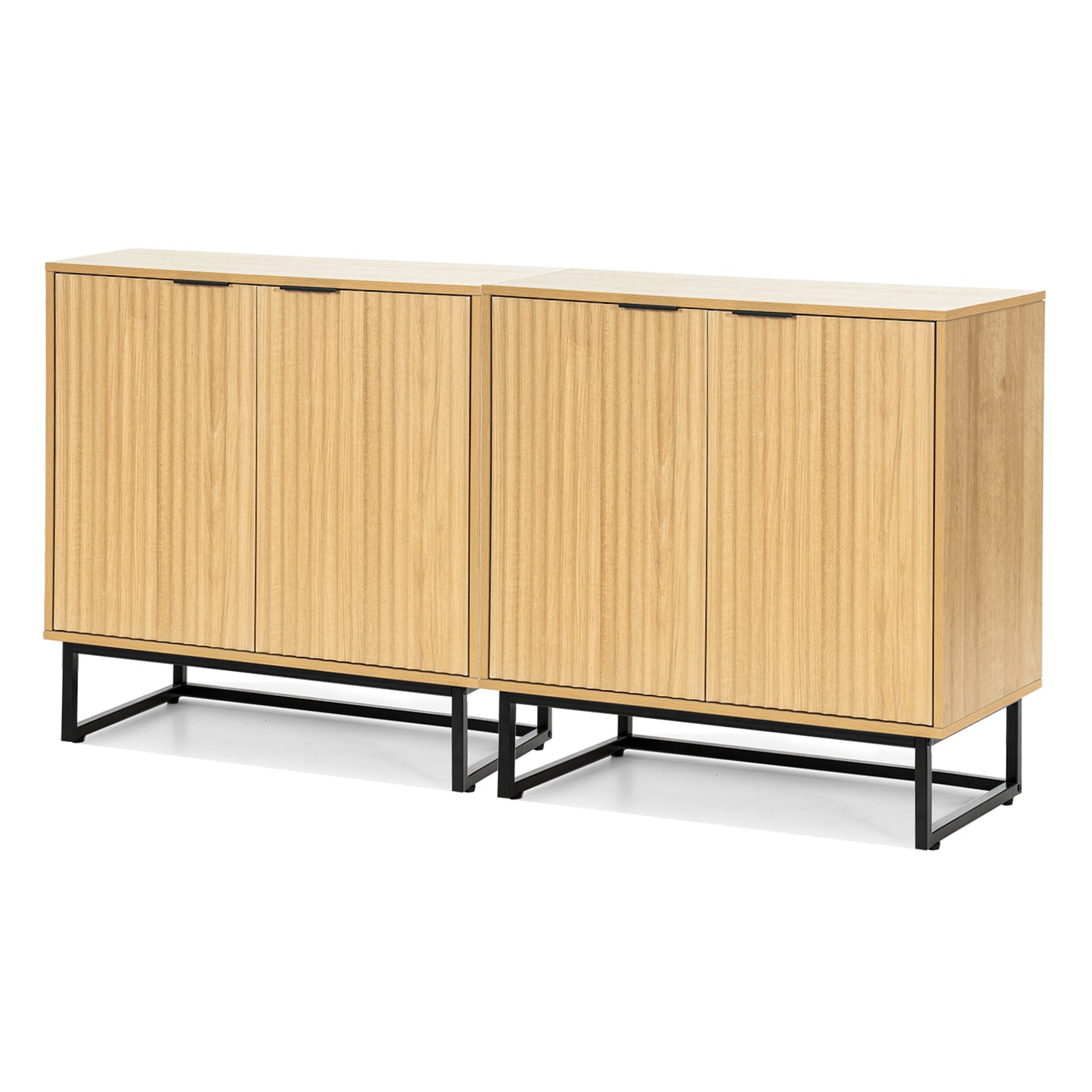Fluted Storage Cabinet,Sideboard Buffet Cabinet with Adjustable Shelves,Multifunctional Console Table with Storage Credenza Accent Cabinet for Living Room, Dining Room, Hallway