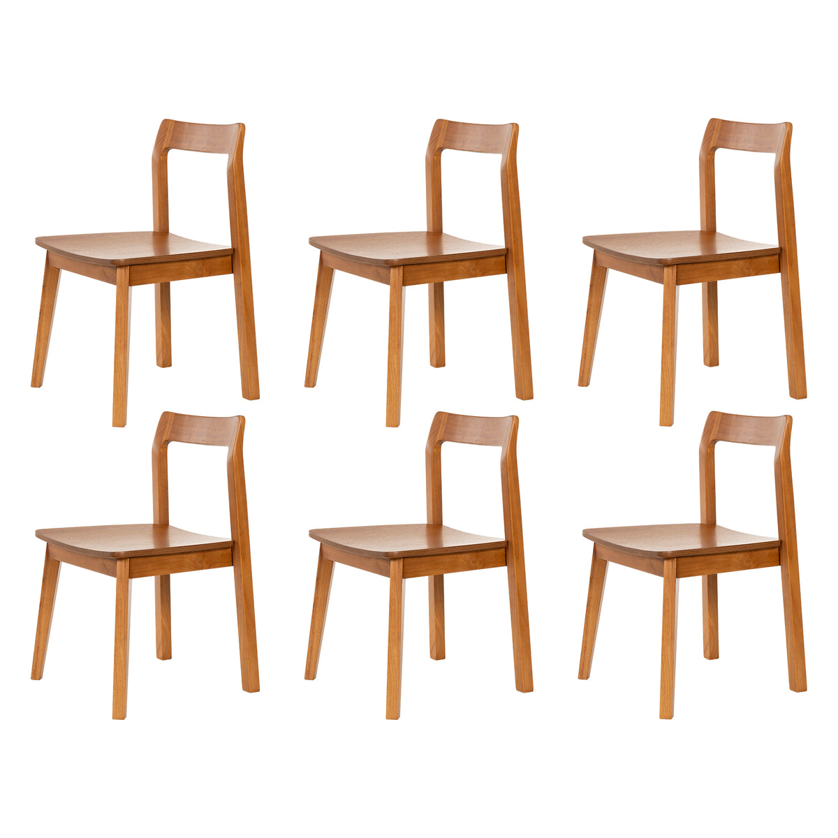 Wood Dining Chairs, Modern Kitchen Room Chairs with Curved Back Armless Accent Chair for Dining Room