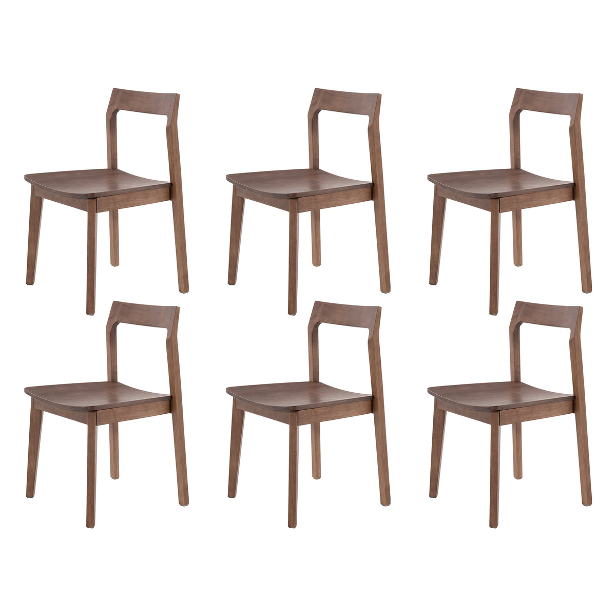 Wood Dining Chairs, Modern Kitchen Room Chairs with Curved Back Armless Accent Chair for Dining Room