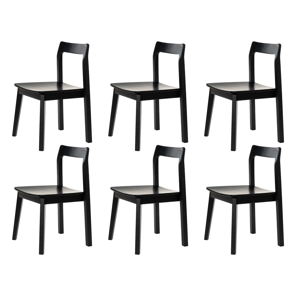 Wood Dining Chairs, Modern Kitchen Room Chairs with Curved Back Armless Accent Chair for Dining Room