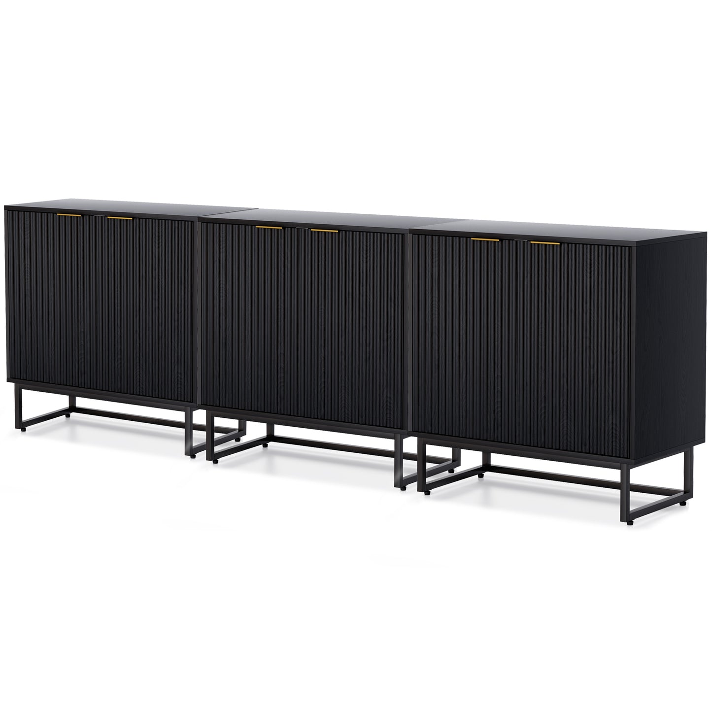 Fluted Storage Cabinet,Sideboard Buffet Cabinet with Adjustable Shelves,Multifunctional Console Table with Storage Credenza Accent Cabinet for Living Room, Dining Room, Hallway
