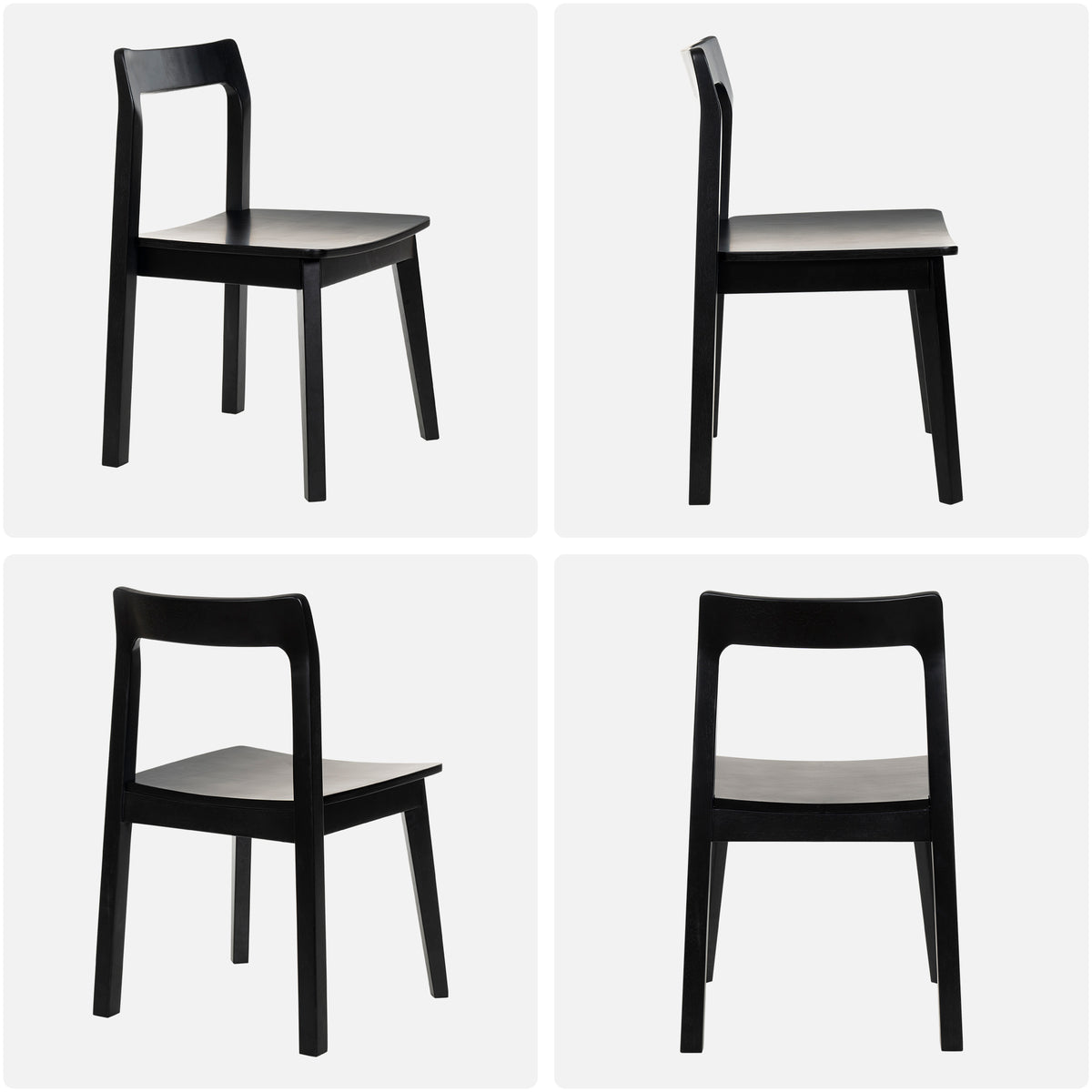 Wood Dining Chairs, Modern Kitchen Room Chairs with Curved Back Armless Accent Chair for Dining Room