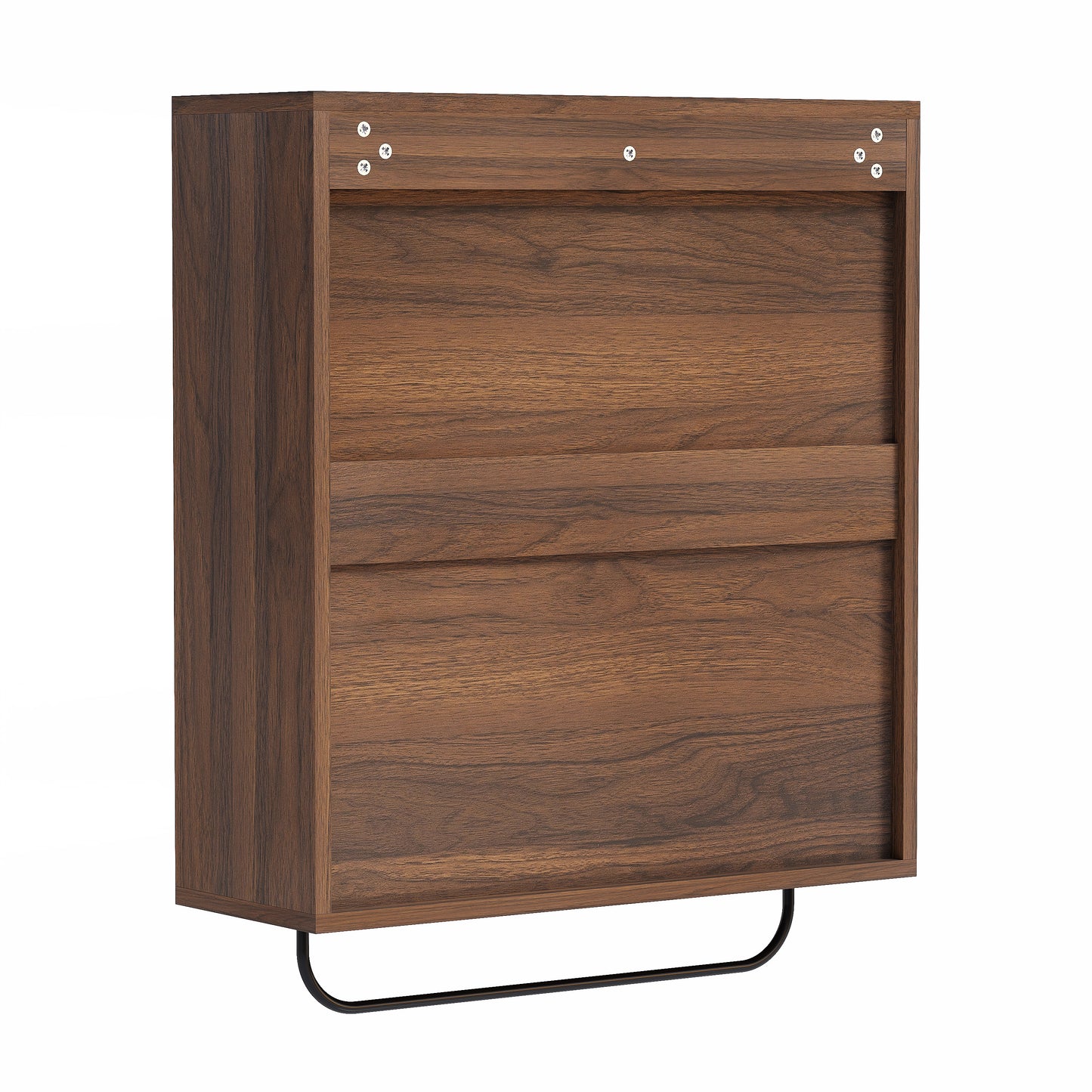 Fluted Wall Cabinets with Doors and Shelves Set of 2, Modern Medicine Cabinet Bathroom Adjustable Shelf Towel Rack Wood Storage Cabinet for Kitchen Dining Room Living Room