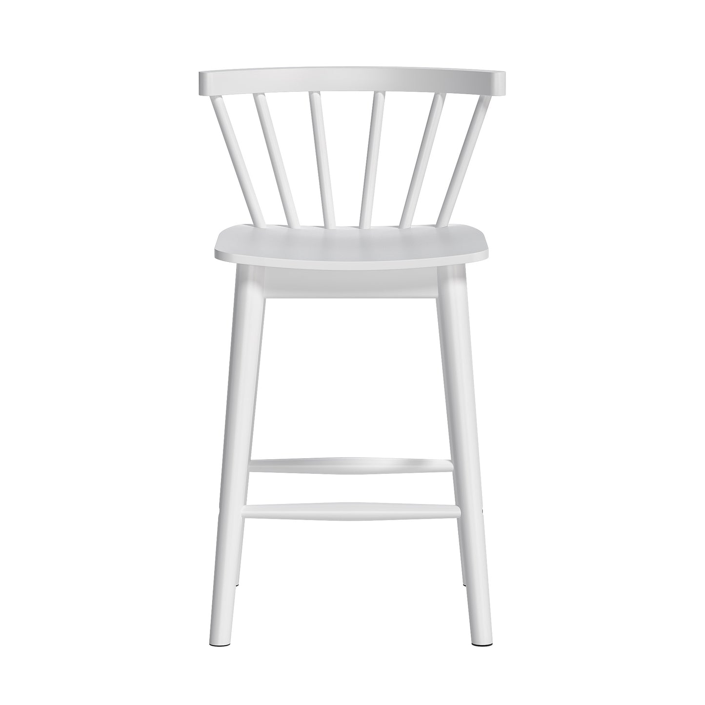 Modern Bar Stools Set of 2, 24" Wooden Counter Height Barstools, Modern Armless Farmhouse Bar Dining Chairs with Back & Footrest for Kitchen Island Pub