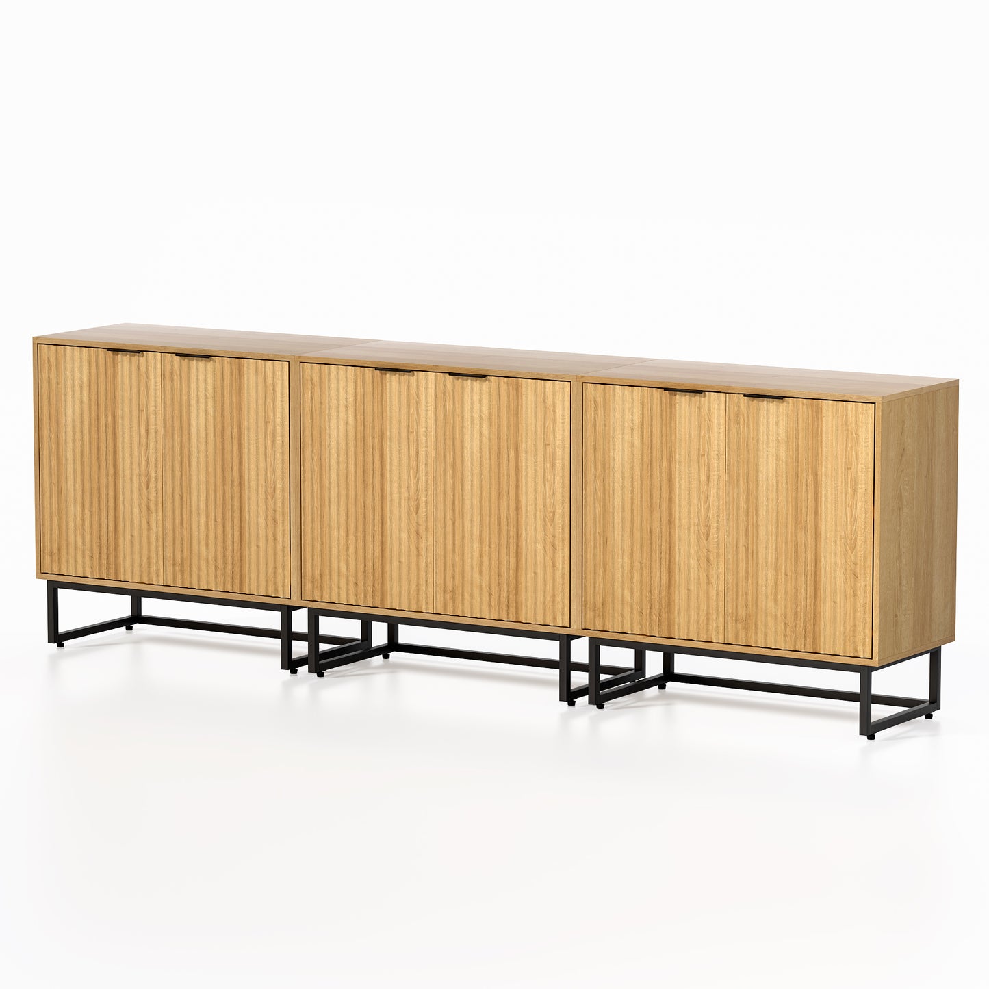 Fluted Storage Cabinet,Sideboard Buffet Cabinet with Adjustable Shelves,Multifunctional Console Table with Storage Credenza Accent Cabinet for Living Room, Dining Room, Hallway