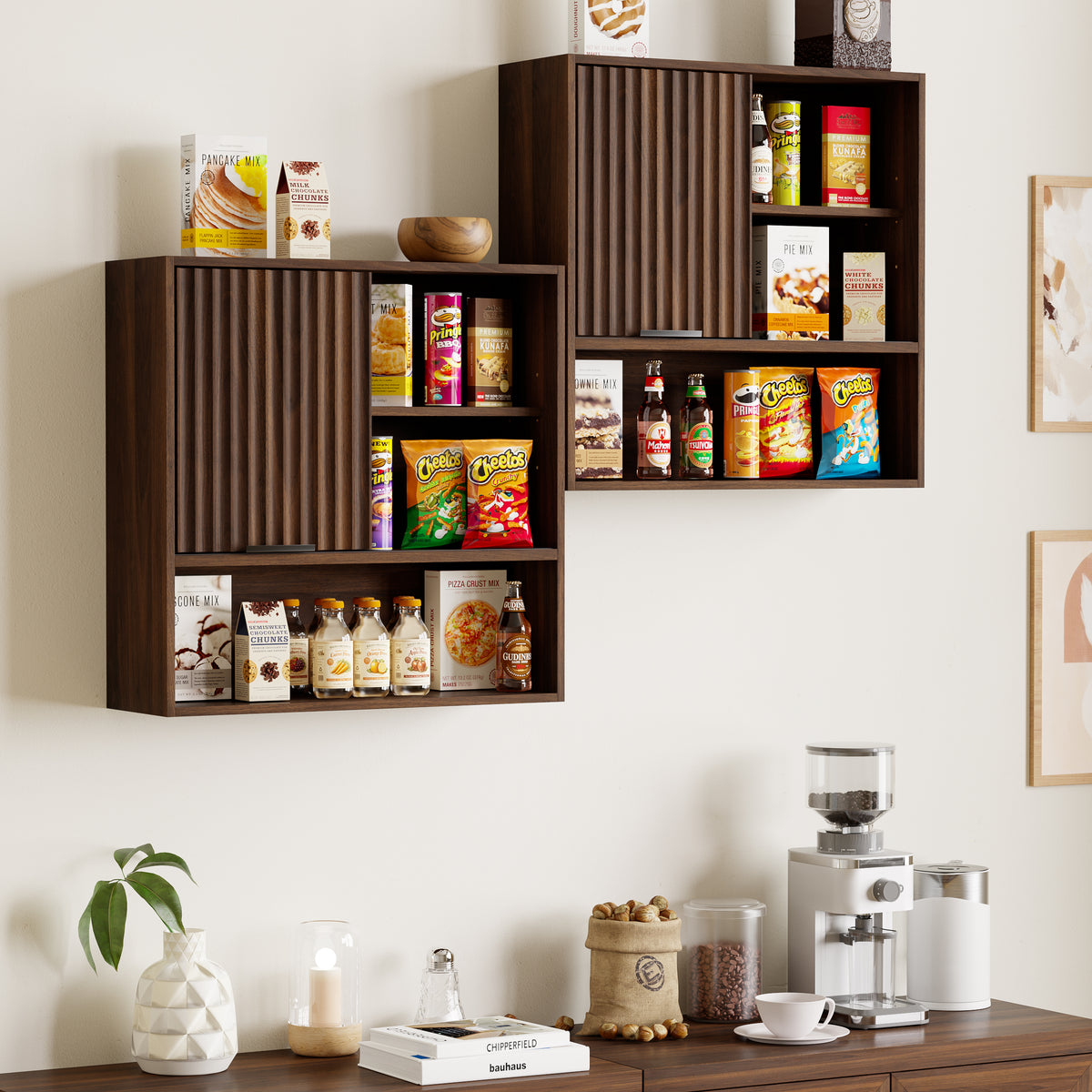 Square Medicine Cabinet Bathroom Wall Cabinet for Kitchen Square Bathroom Storage Cabinet for Laundry, Kitchen, Adjustable Shelves, Easy Install, Engineered Wood, Water Resistance