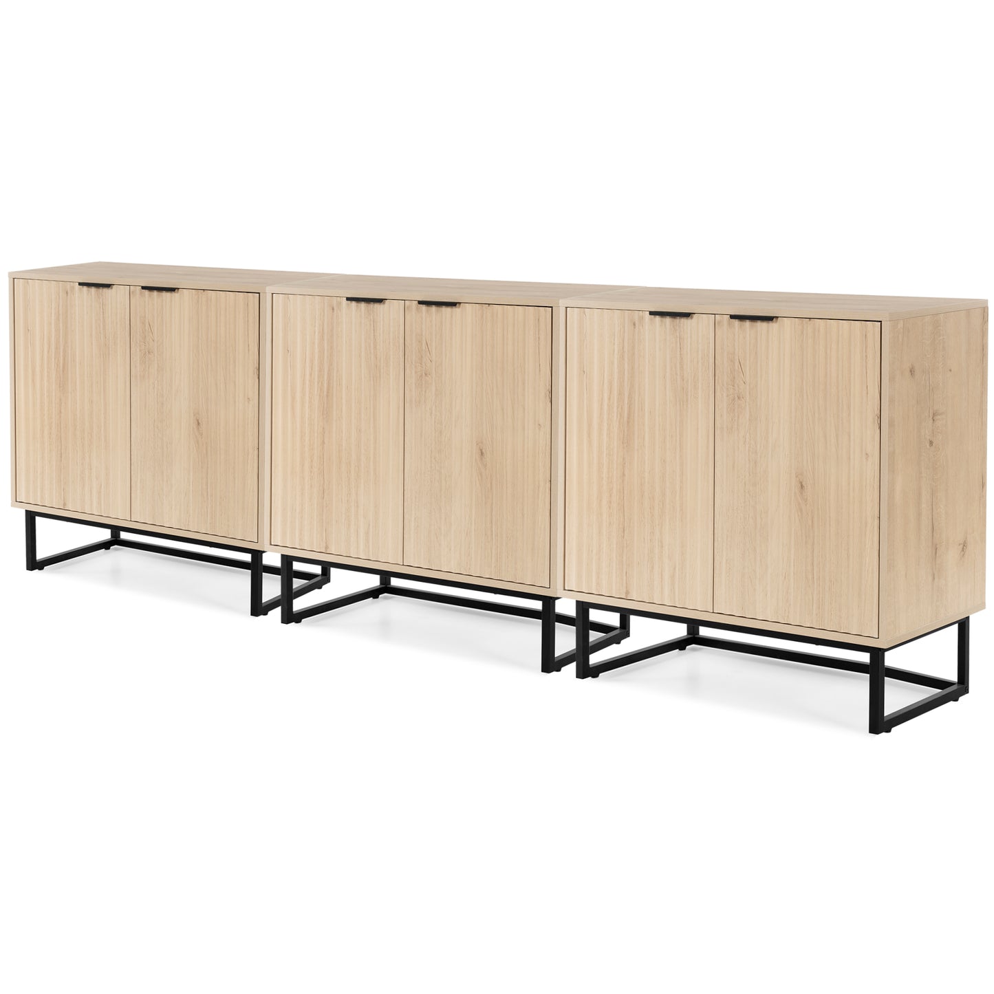 Fluted Storage Cabinet,Sideboard Buffet Cabinet with Adjustable Shelves,Multifunctional Console Table with Storage Credenza Accent Cabinet for Living Room, Dining Room, Hallway