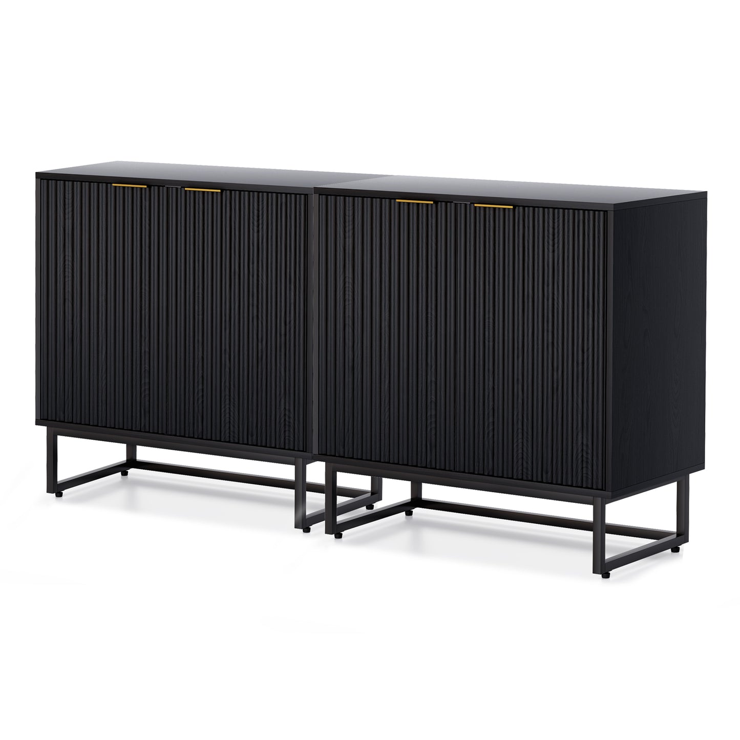 Fluted Storage Cabinet,Sideboard Buffet Cabinet with Adjustable Shelves,Multifunctional Console Table with Storage Credenza Accent Cabinet for Living Room, Dining Room, Hallway
