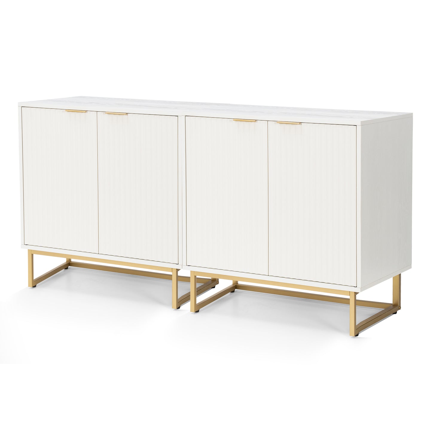 Fluted Storage Cabinet,Sideboard Buffet Cabinet with Adjustable Shelves,Multifunctional Console Table with Storage Credenza Accent Cabinet for Living Room, Dining Room, Hallway
