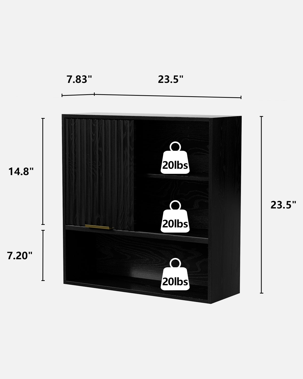 Square Medicine Cabinet Bathroom Wall Cabinet for Kitchen Square Bathroom Storage Cabinet for Laundry, Kitchen, Adjustable Shelves, Easy Install, Engineered Wood, Water Resistance